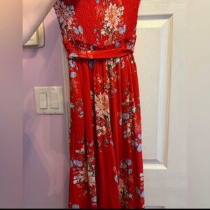 American Eagle Outfitters Red Floral Dress
